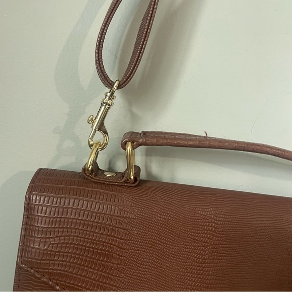 DEENA & OZZY vintage crossbody bag brown with gold owl detail - Picture 8 of 8